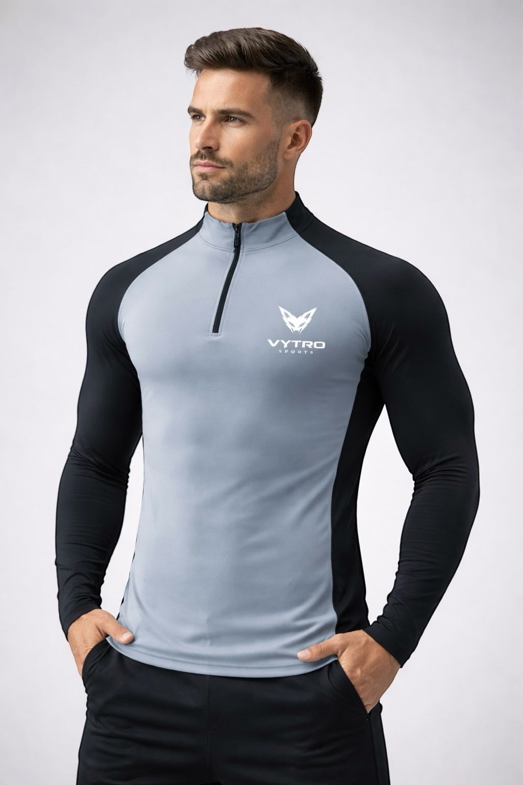 Vytro Sports Apex Half-Zip Performance Top - Navy Blue