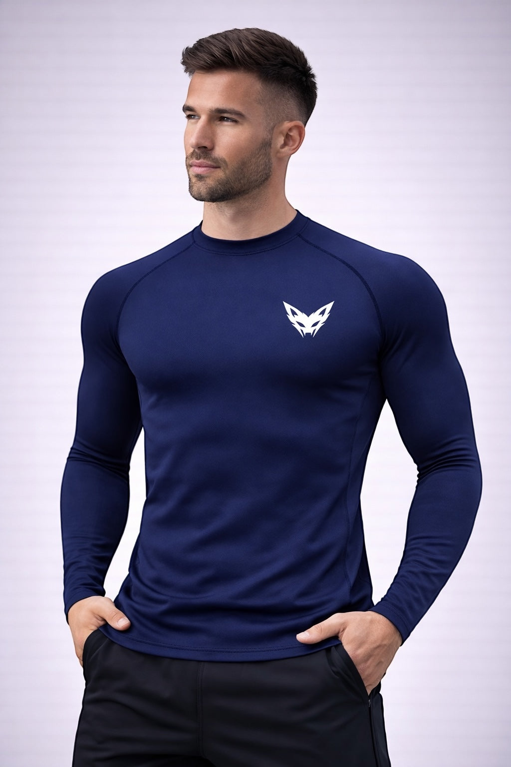 Vytro Sports Apex Long Sleeve Compression Top - Navy