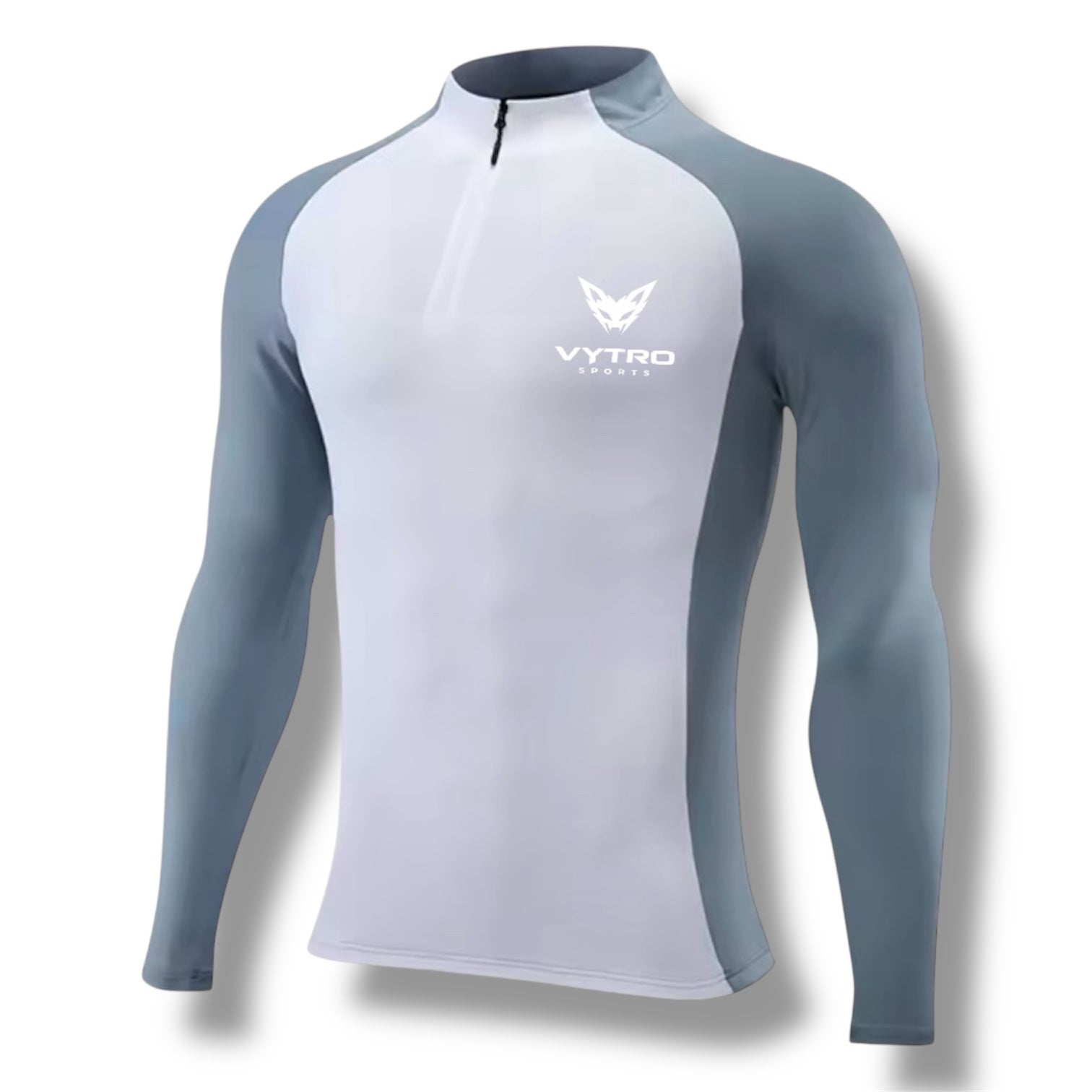 Vytro Sports Apex Half-Zip Performance Top - White / Blue