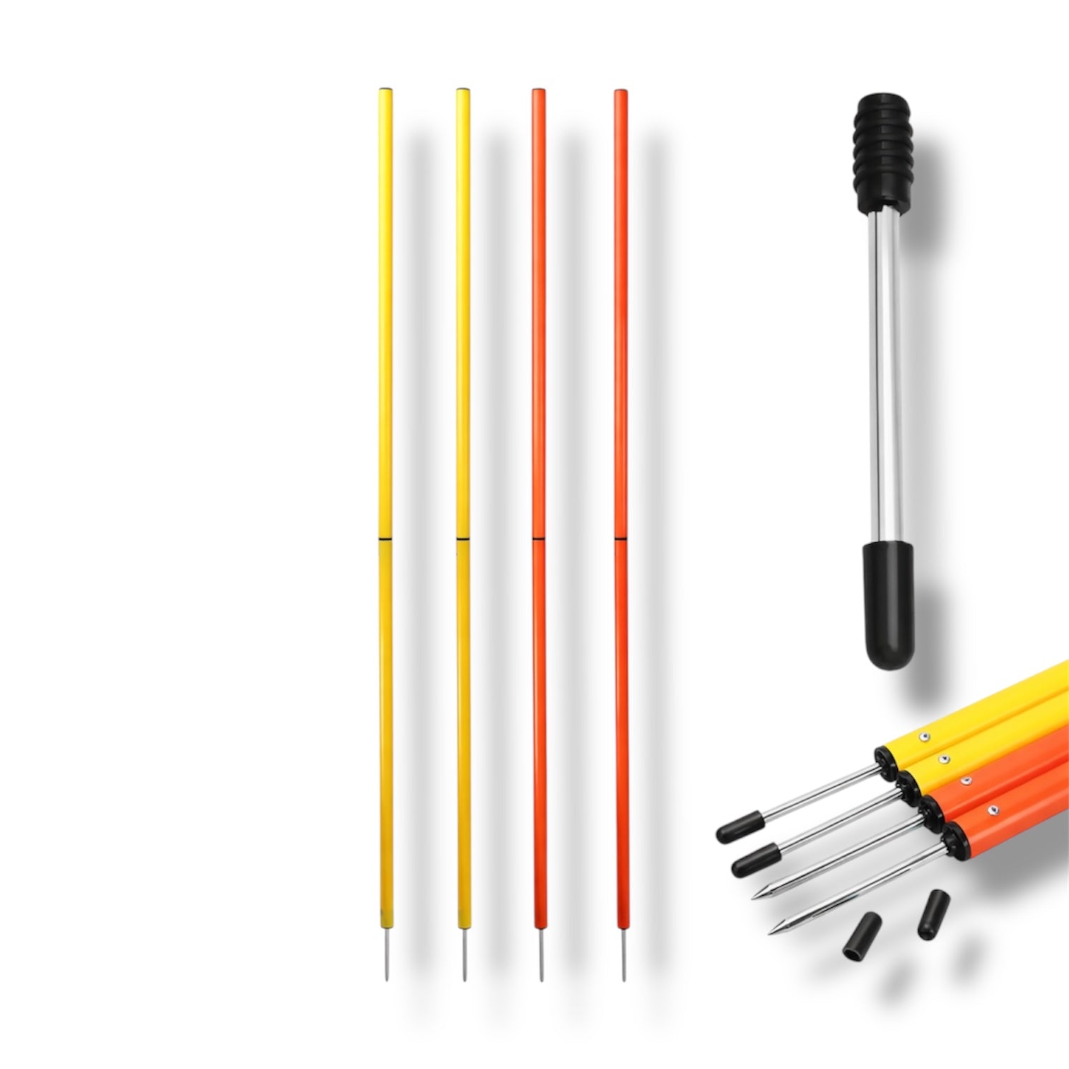 Vytro Sports Agility Poles 1m – Training Poles for Football &amp; Basketball (4-pack)