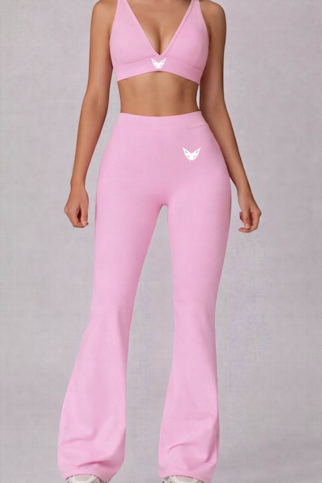 Vytro Sports Sculpt Flare Set - Sports Bra &amp; Flared Tights (Pink)